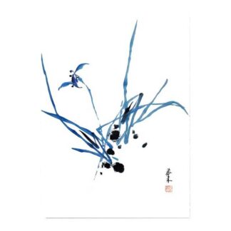 orchidee orchid 兰花 Kunstpostkarte der Tuschmalerei Sumi-e