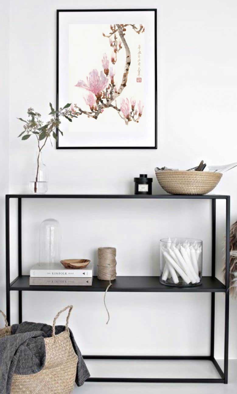 Magnolie magnolia 玉兰花 Kunstdrucke Reproduktion Tuschmalerei Sumi-e Tuschzeichnung Tuschgemälde Tuschemalerei