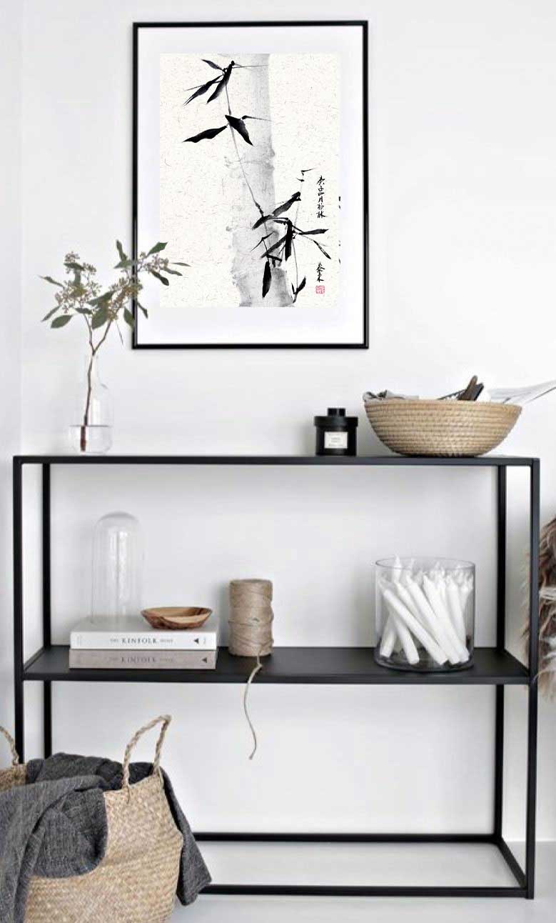 Bambus bamboo 竹子 Kunstdrucke Reproduktion Tuschmalerei Sumi-e Tuschzeichnung Tuschgemälde Tuschemalerei