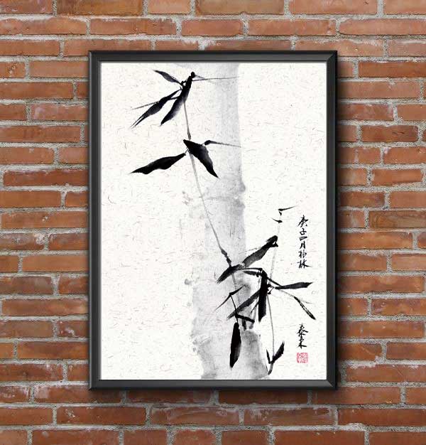 Bambus bamboo 竹子 Kunstdrucke Reproduktion Tuschmalerei Sumi-e Tuschzeichnung Tuschgemälde Tuschemalerei