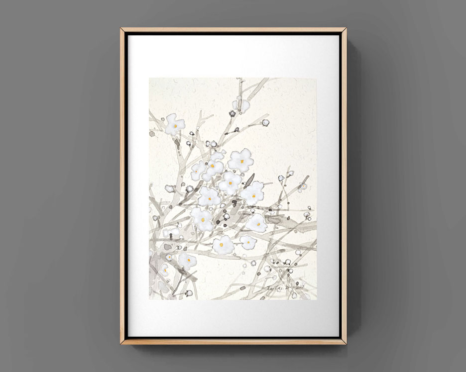 Blumen flower Blumenmalerei Tuschmalerei Sumi-e Tuschzeichnung Tuschgemälde Tuschemalerei