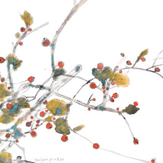 Obst Gemüse Tuschmalerei Sumi-e Tuschzeichnung Tuschgemälde Tuschemalerei