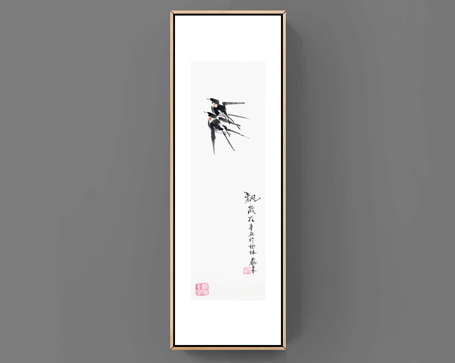 Schwalbe swallow Vogel bird 鸟 燕子Tuschmalerei Sumi-e Tuschzeichnung Tuschgemälde Tuschemalerei