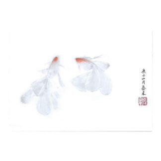 金鱼 goldfish Goldfisch Tier animal Kunstpostkarte postcard der Tuschzeichnung Tuschmalerei Sumi-e Tuschgemälde