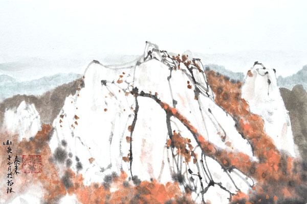 山水 Landschaftsmalerei landscape Kunstdrucke Reproduktion Tuschmalerei Sumi-e Tuschzeichnung Tuschgemälde Tuschemalerei