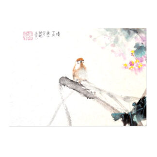 bird Vogel Tier animal Kunstpostkarte postcard der Tuschzeichnung Tuschmalerei Sumi-e Tuschgemälde