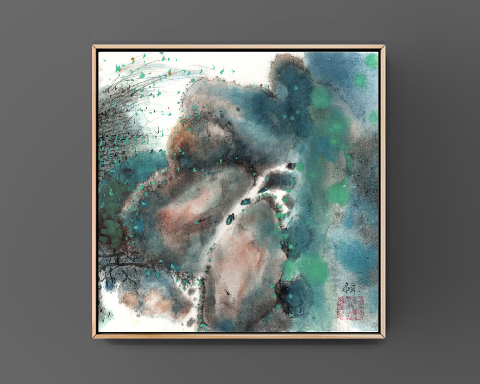 Landschaft landscape 山水 Tuschzeichnung Tuschgemälde Tuschemalerei