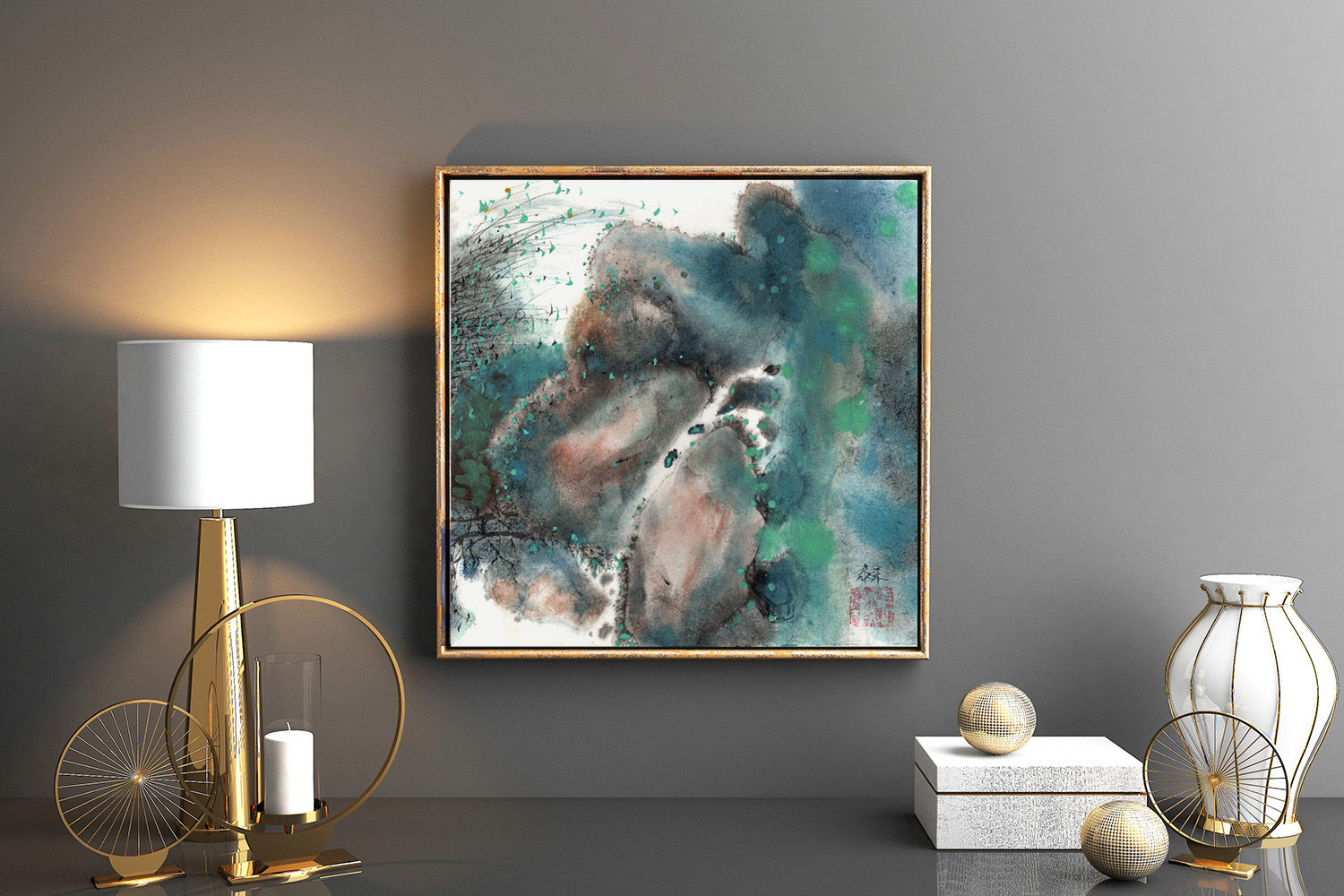 Landschaft landscape 山水 Tuschzeichnung Tuschgemälde Tuschemalerei