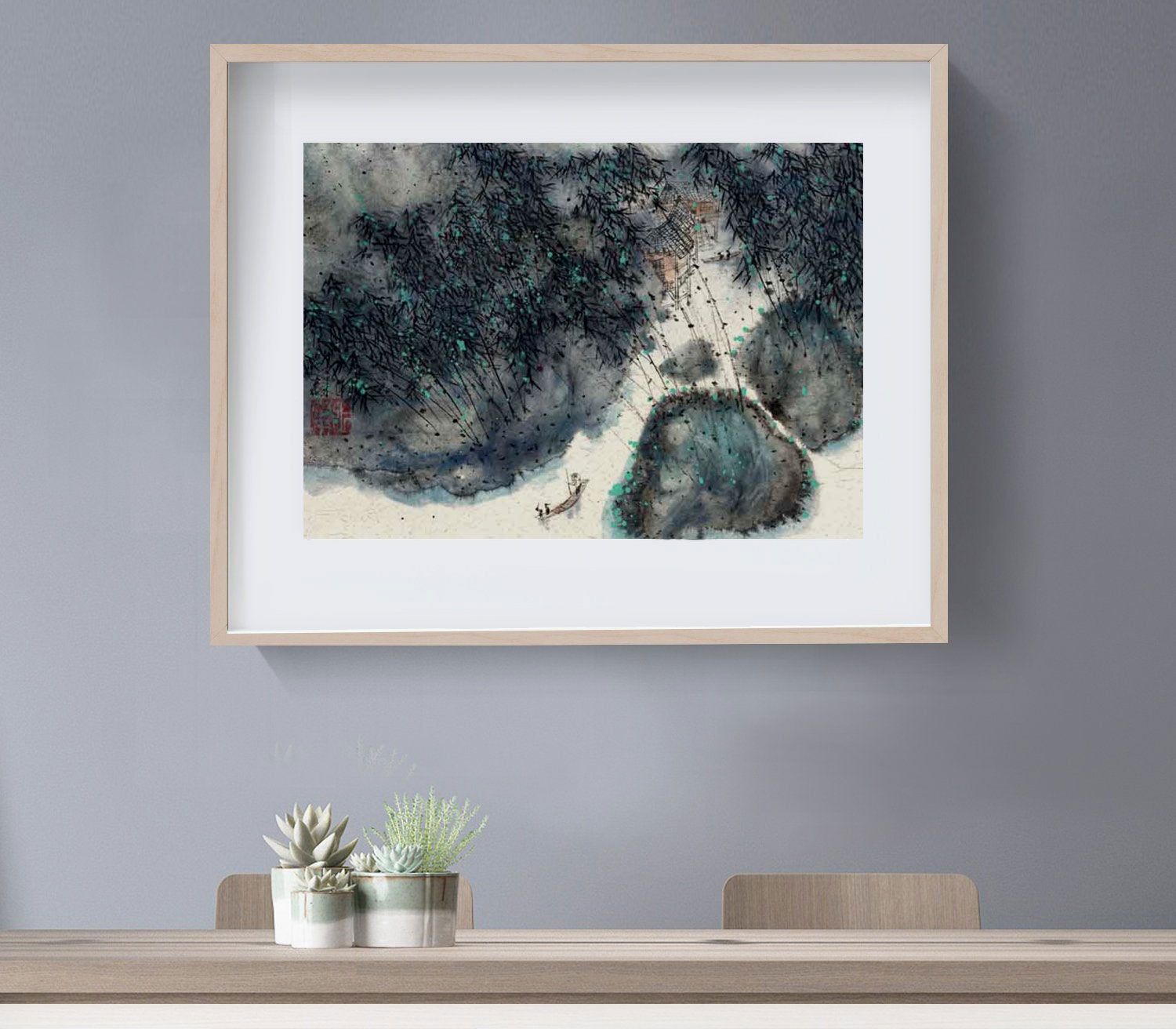 Landschaft landscape 山水 Tuschzeichnung Tuschgemälde Tuschemalerei