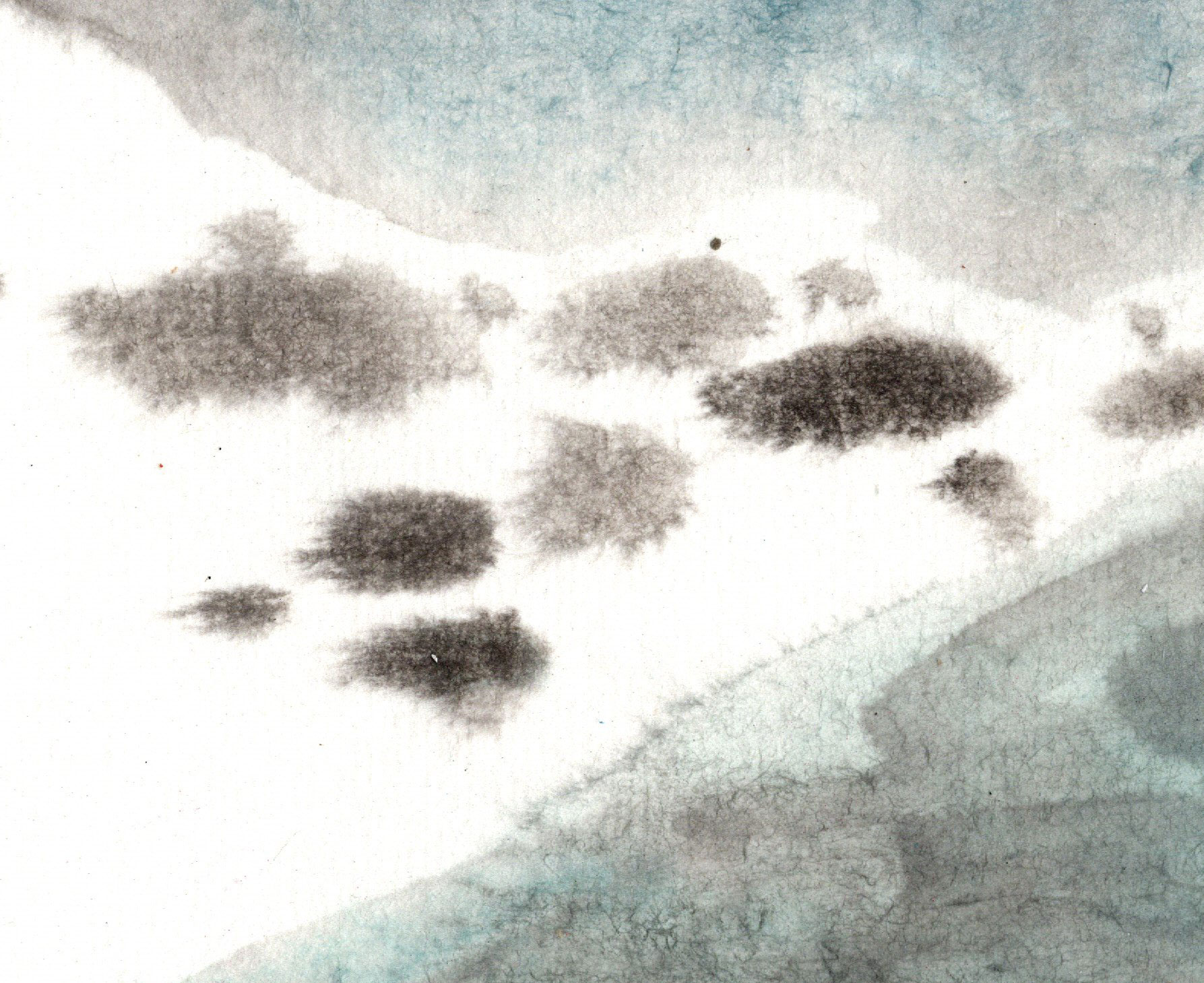 Landschaft landscape Berg Wasser 山水 Tuschzeichnung Tuschgemälde Tuschemalerei