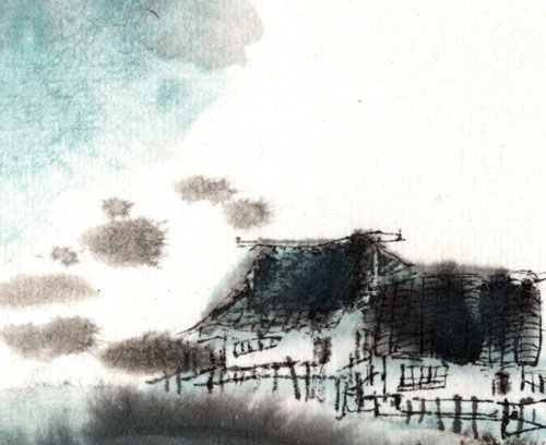 Landschaft landscape Berg Wasser 山水 Tuschzeichnung Tuschgemälde Tuschemalerei
