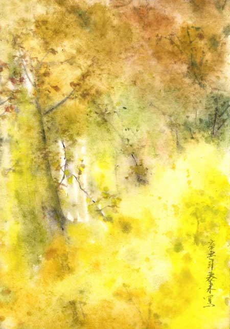 Landschaft landscape 山水 Tuschzeichnung Tuschgemälde Tuschemalerei