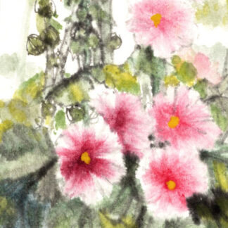 Okra 秋葵 Obst Gemüse Tuschmalerei Sumi-e Tuschzeichnung Tuschgemälde Tuschemalerei