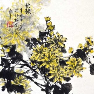菊花 Chrysantheme chrysanthemum Tuschmalerei Sumi-e Tuschzeichnung Tuschgemälde Tuschemalerei